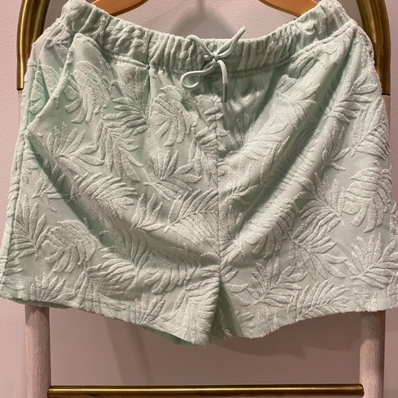 7 For All Mankind 2 Piece Terry Cloth Top XS , Short M Mint Set - Picture 3 of 10